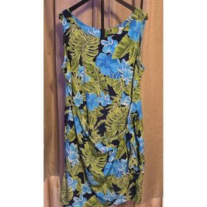 Melissa Harper Sleeveless Tropical Floral‎ Print A-Line Dress Women's Size 18